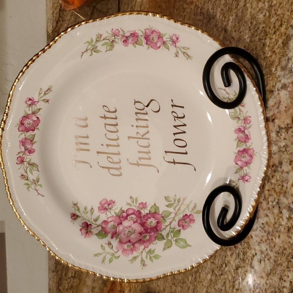 Sassy swear word China plate